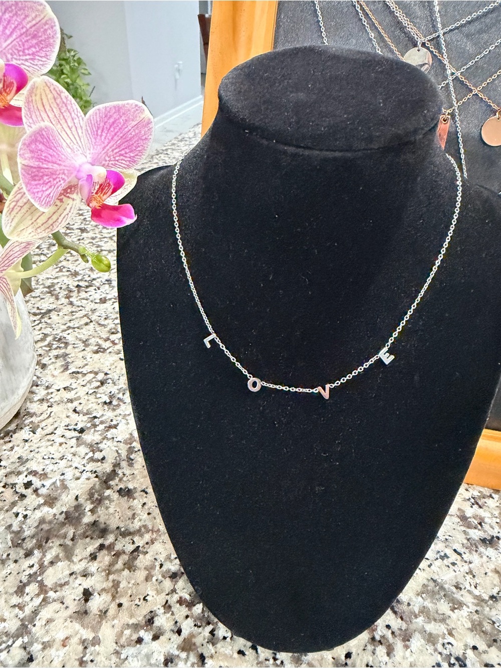 PLUNDER LOVE Letter Charm Necklace in Silver